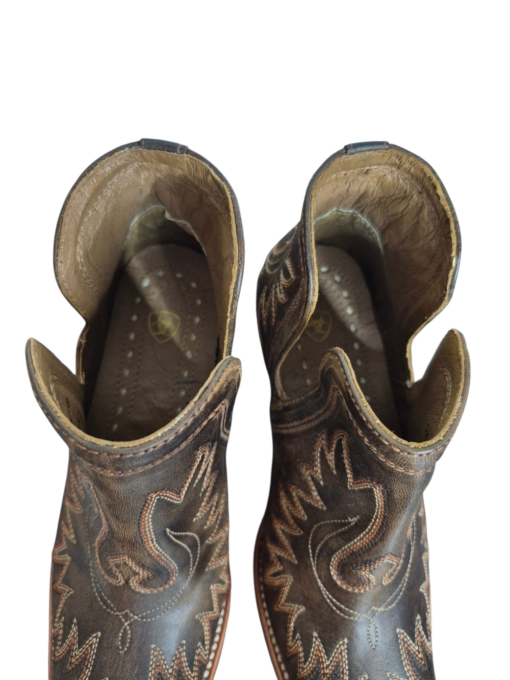 Ariat Dixon Western Cutout Leather Ankle Boots Embroidered Womens 7.5 B - Picture 9 of 10